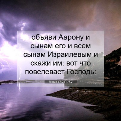Picture 07 - Левит 17:2 RUSV - объяви Аарону и сынам его и - Bible Verse Picture