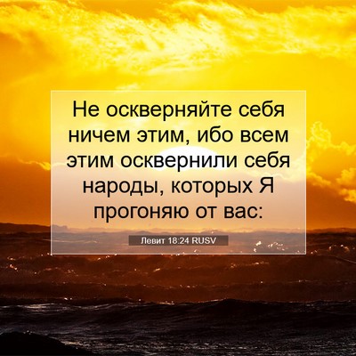 Picture 07 - Левит 18:24 RUSV - Не оскверняйте себя ничем - Bible Verse Picture