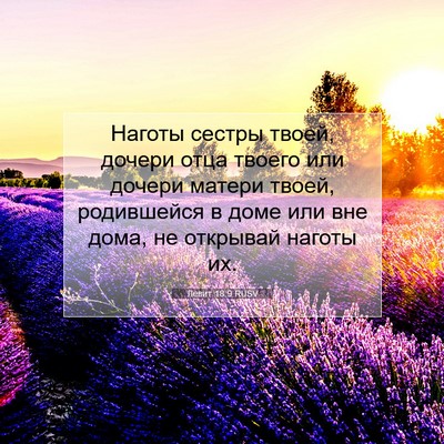 Picture 07 - Левит 18:9 RUSV - Наготы сестры твоей, - Bible Verse Picture