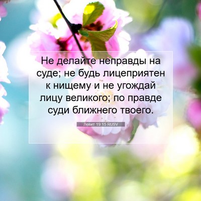 Picture 07 - Левит 19:15 RUSV - Не делайте неправды на - Bible Verse Picture