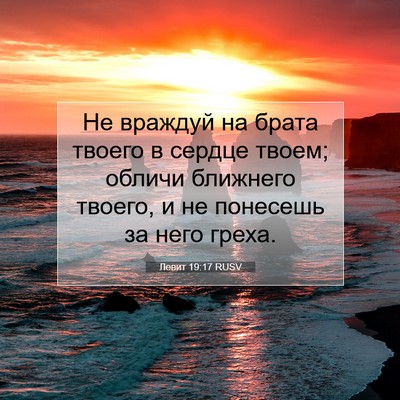 Picture 07 - Левит 19:17 RUSV - Не враждуй на брата твоего - Bible Verse Picture