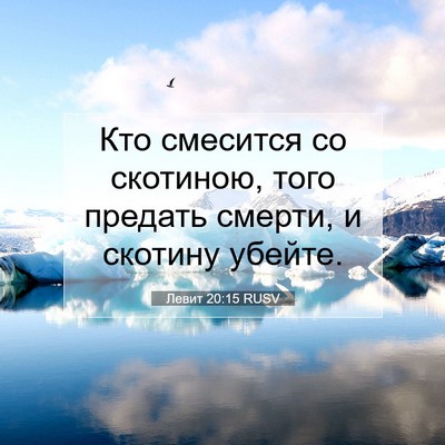 Picture 07 - Левит 20:15 RUSV - Кто смесится со скотиною, - Bible Verse Picture
