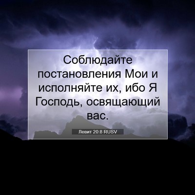 Picture 07 - Левит 20:8 RUSV - Соблюдайте постановления - Bible Verse Picture