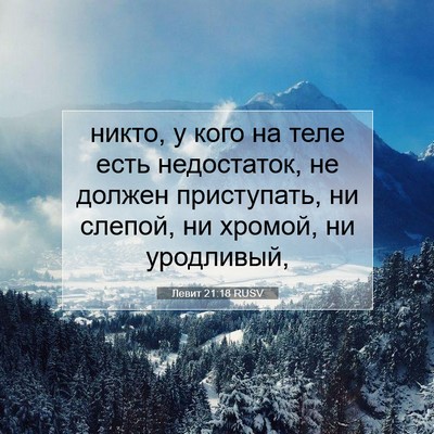 Picture 07 - Левит 21:18 RUSV - никто, у кого на теле есть - Bible Verse Picture