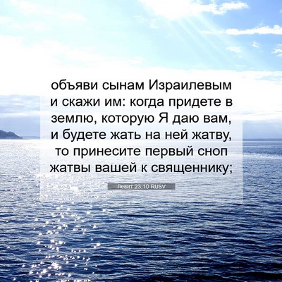 Picture 07 - Левит 23:10 RUSV - объяви сынам Израилевым и - Bible Verse Picture