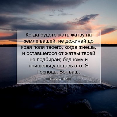 Picture 07 - Левит 23:22 RUSV - Когда будете жать жатву на - Bible Verse Picture