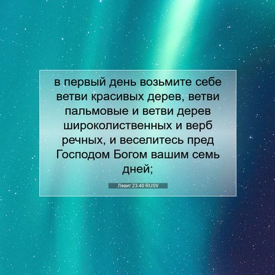 Picture 07 - Левит 23:40 RUSV - в первый день возьмите - Bible Verse Picture