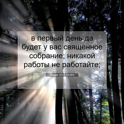 Picture 07 - Левит 23:7 RUSV - в первый день да будет у - Bible Verse Picture
