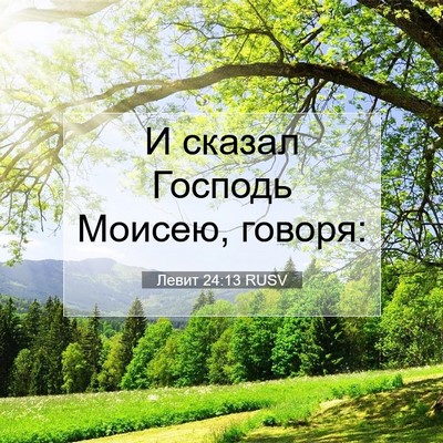Picture 07 - Левит 24:13 RUSV - И сказал Господь Моисею, - Bible Verse Picture