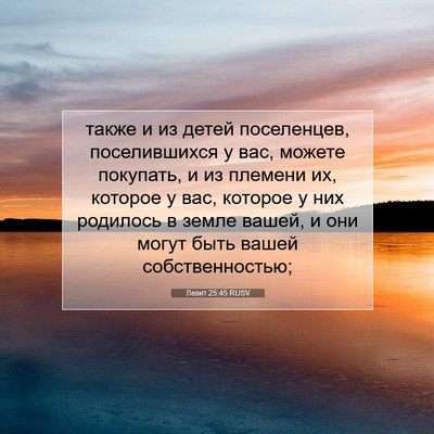 Picture 07 - Левит 25:45 RUSV - также и из детей - Bible Verse Picture