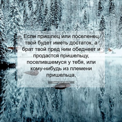 Picture 07 - Левит 25:47 RUSV - Если пришлец или поселенец - Bible Verse Picture