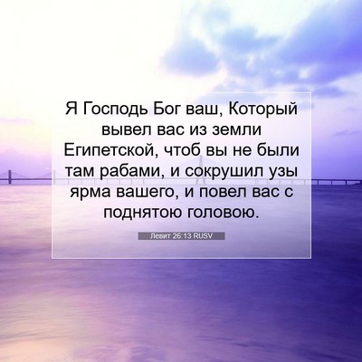 Picture 07 - Левит 26:13 RUSV - Я Господь Бог ваш, Который - Bible Verse Picture