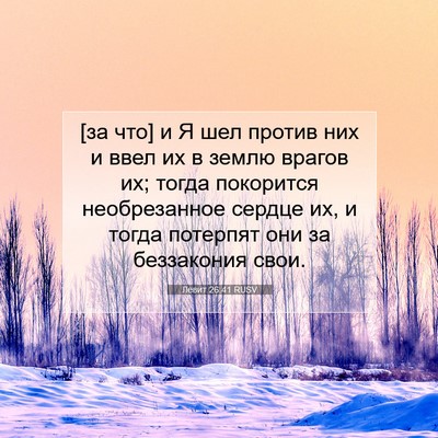 Picture 07 - Левит 26:41 RUSV - [за что] и Я шел против них и - Bible Verse Picture