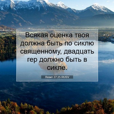 Picture 07 - Левит 27:25 RUSV - Всякая оценка твоя должна - Bible Verse Picture