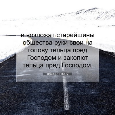Picture 07 - Левит 4:15 RUSV - и возложат старейшины - Bible Verse Picture