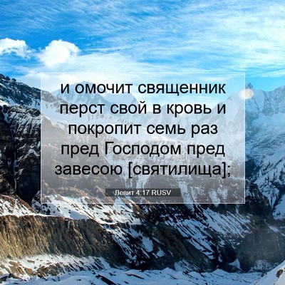 Picture 07 - Левит 4:17 RUSV - и омочит священник перст - Bible Verse Picture