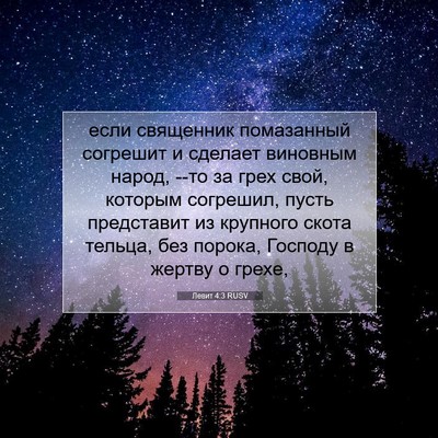 Picture 07 - Левит 4:3 RUSV - если священник помазанный - Bible Verse Picture
