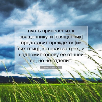 Picture 07 - Левит 5:8 RUSV - пусть принесет их к - Bible Verse Picture