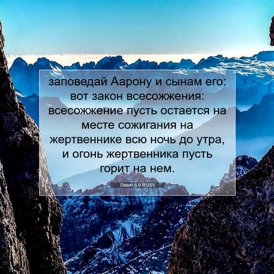 Picture 07 - Левит 6:9 RUSV - заповедай Аарону и сынам - Bible Verse Picture