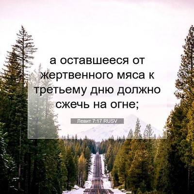 Picture 07 - Левит 7:17 RUSV - а оставшееся от - Bible Verse Picture
