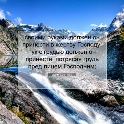Picture 07 - Левит 7:30 RUSV - своими руками должен он - Bible Verse Picture