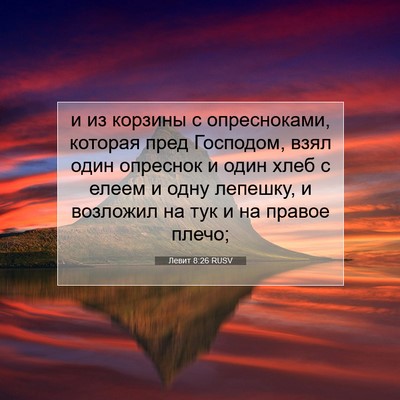 Picture 07 - Левит 8:26 RUSV - и из корзины с опресноками, - Bible Verse Picture