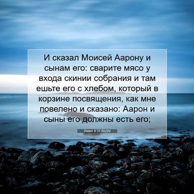 Picture 07 - Левит 8:31 RUSV - И сказал Моисей Аарону и - Bible Verse Picture