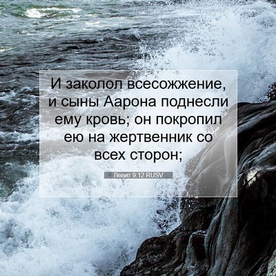 Picture 07 - Левит 9:12 RUSV - И заколол всесожжение, и - Bible Verse Picture