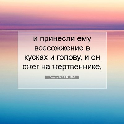 Picture 07 - Левит 9:13 RUSV - и принесли ему всесожжение - Bible Verse Picture