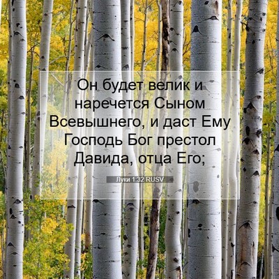 Picture 07 - Луки 1:32 RUSV - Он будет велик и наречется - Bible Verse Picture