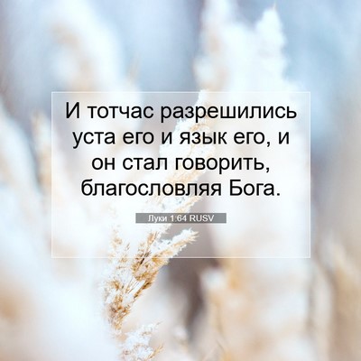 Picture 07 - Луки 1:64 RUSV - И тотчас разрешились уста - Bible Verse Picture