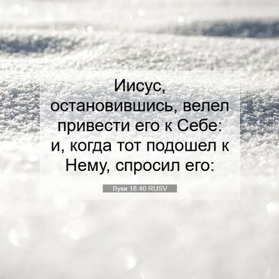 Picture 07 - Луки 18:40 RUSV - Иисус, остановившись, - Bible Verse Picture