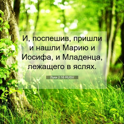 Picture 07 - Луки 2:16 RUSV - И, поспешив, пришли и нашли - Bible Verse Picture