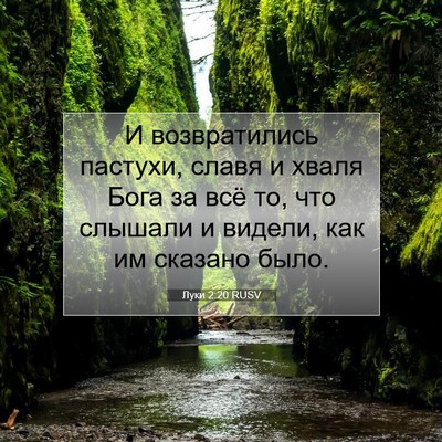 Picture 07 - Луки 2:20 RUSV - И возвратились пастухи, - Bible Verse Picture
