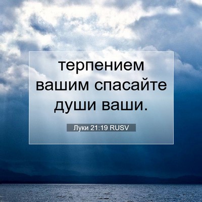 Picture 07 - Луки 21:19 RUSV - терпением вашим спасайте - Bible Verse Picture