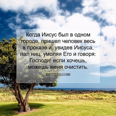 Picture 07 - Луки 5:12 RUSV - Когда Иисус был в одном - Bible Verse Picture