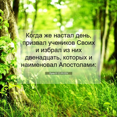 Picture 07 - Луки 6:13 RUSV - Когда же настал день, - Bible Verse Picture