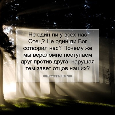 Picture 07 - Малахия 2:10 RUSV - Не один ли у всех нас Отец? - Bible Verse Picture