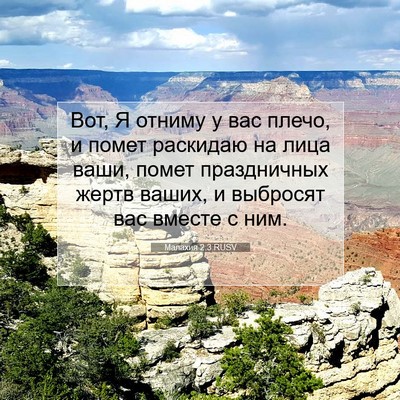 Picture 07 - Малахия 2:3 RUSV - Вот, Я отниму у вас плечо, и - Bible Verse Picture