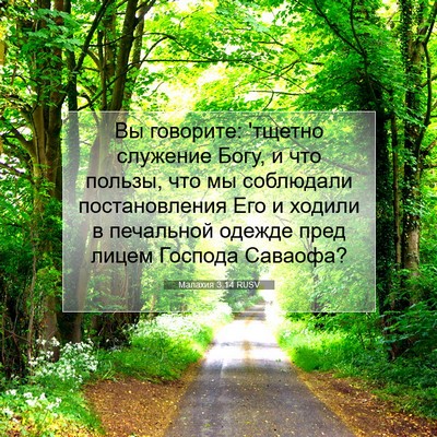 Picture 07 - Малахия 3:14 RUSV - Вы говорите: 'тщетно - Bible Verse Picture