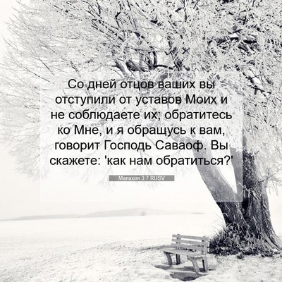 Picture 07 - Малахия 3:7 RUSV - Со дней отцов ваших вы - Bible Verse Picture