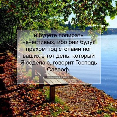 Picture 07 - Малахия 4:3 RUSV - и будете попирать - Bible Verse Picture