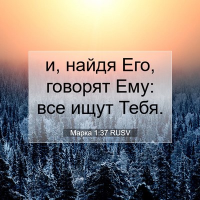 Picture 07 - Марка 1:37 RUSV - и, найдя Его, говорят Ему: - Bible Verse Picture
