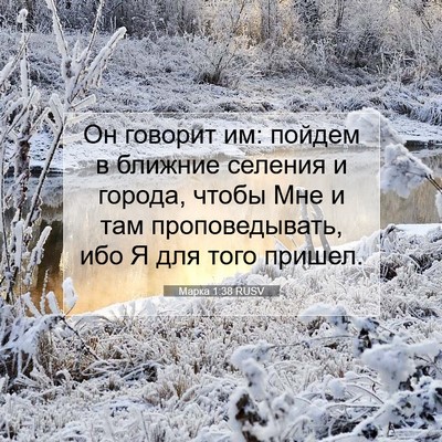 Picture 07 - Марка 1:38 RUSV - Он говорит им: пойдем в - Bible Verse Picture
