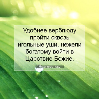 Picture 07 - Марка 10:25 RUSV - Удобнее верблюду пройти - Bible Verse Picture
