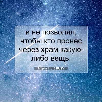 Picture 07 - Марка 11:16 RUSV - и не позволял, чтобы кто - Bible Verse Picture