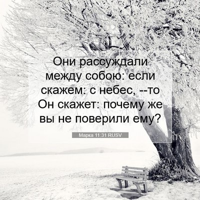 Picture 07 - Марка 11:31 RUSV - Они рассуждали между - Bible Verse Picture
