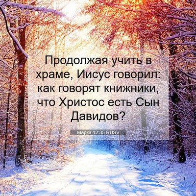 Picture 07 - Марка 12:35 RUSV - Продолжая учить в храме, - Bible Verse Picture