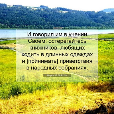 Picture 07 - Марка 12:38 RUSV - И говорил им в учении - Bible Verse Picture