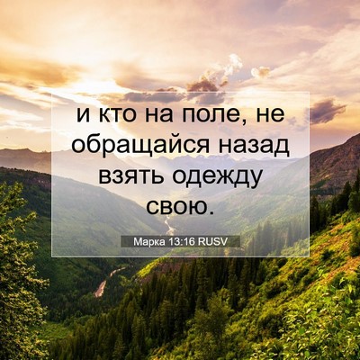 Picture 07 - Марка 13:16 RUSV - и кто на поле, не обращайся - Bible Verse Picture